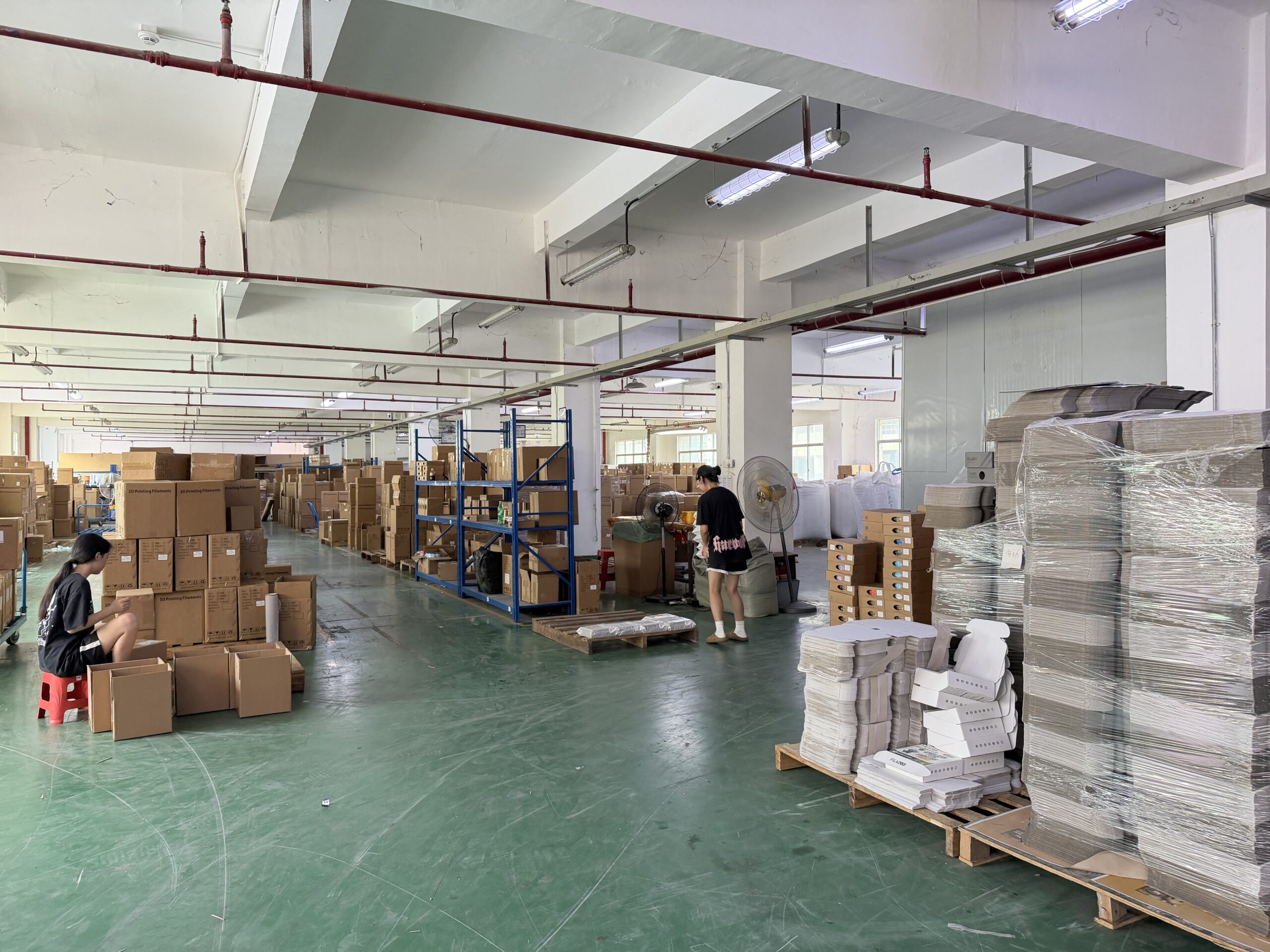 Filament shipment prepared with carton and destination details
