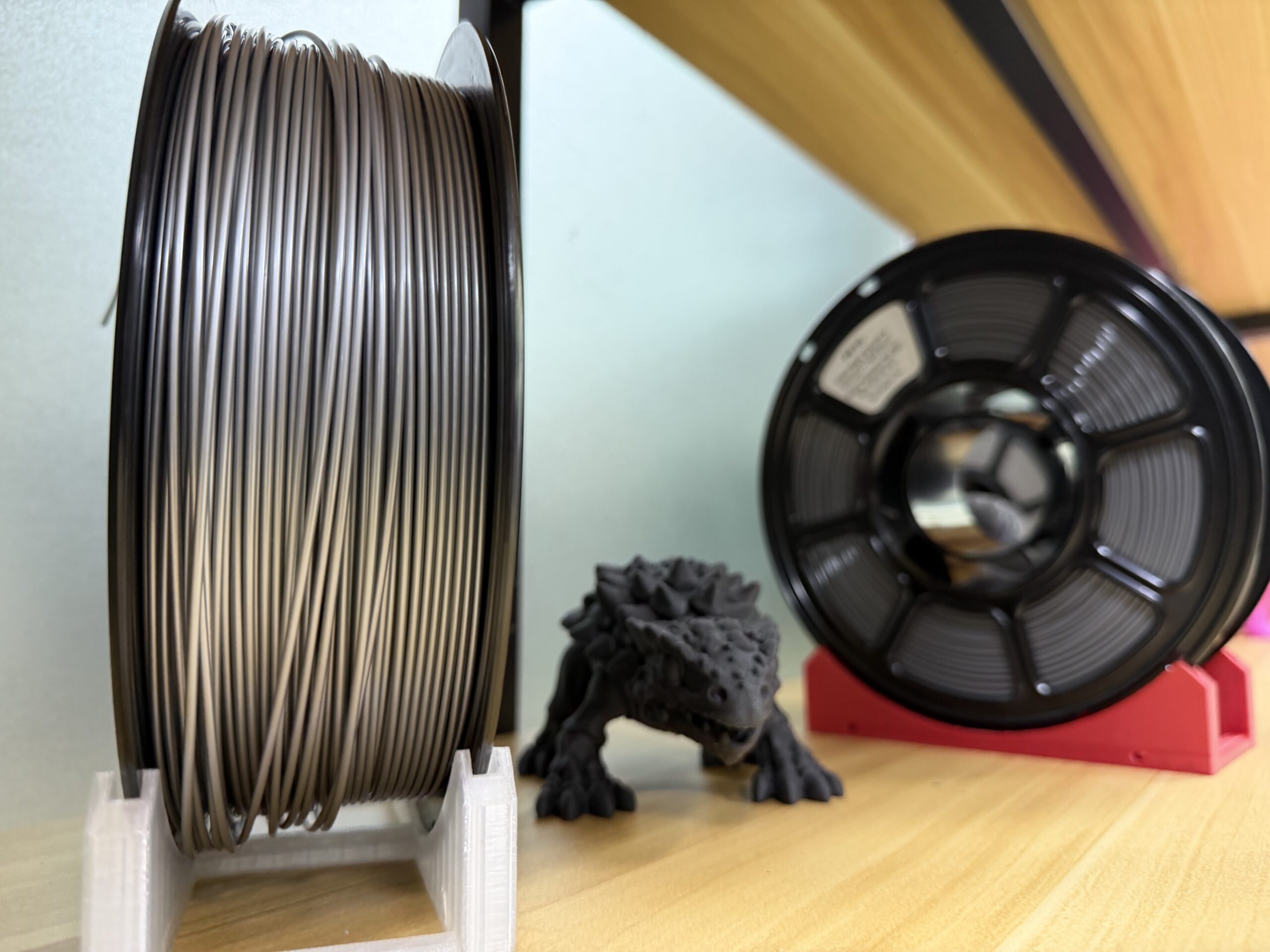 Branded filament spool presentation.