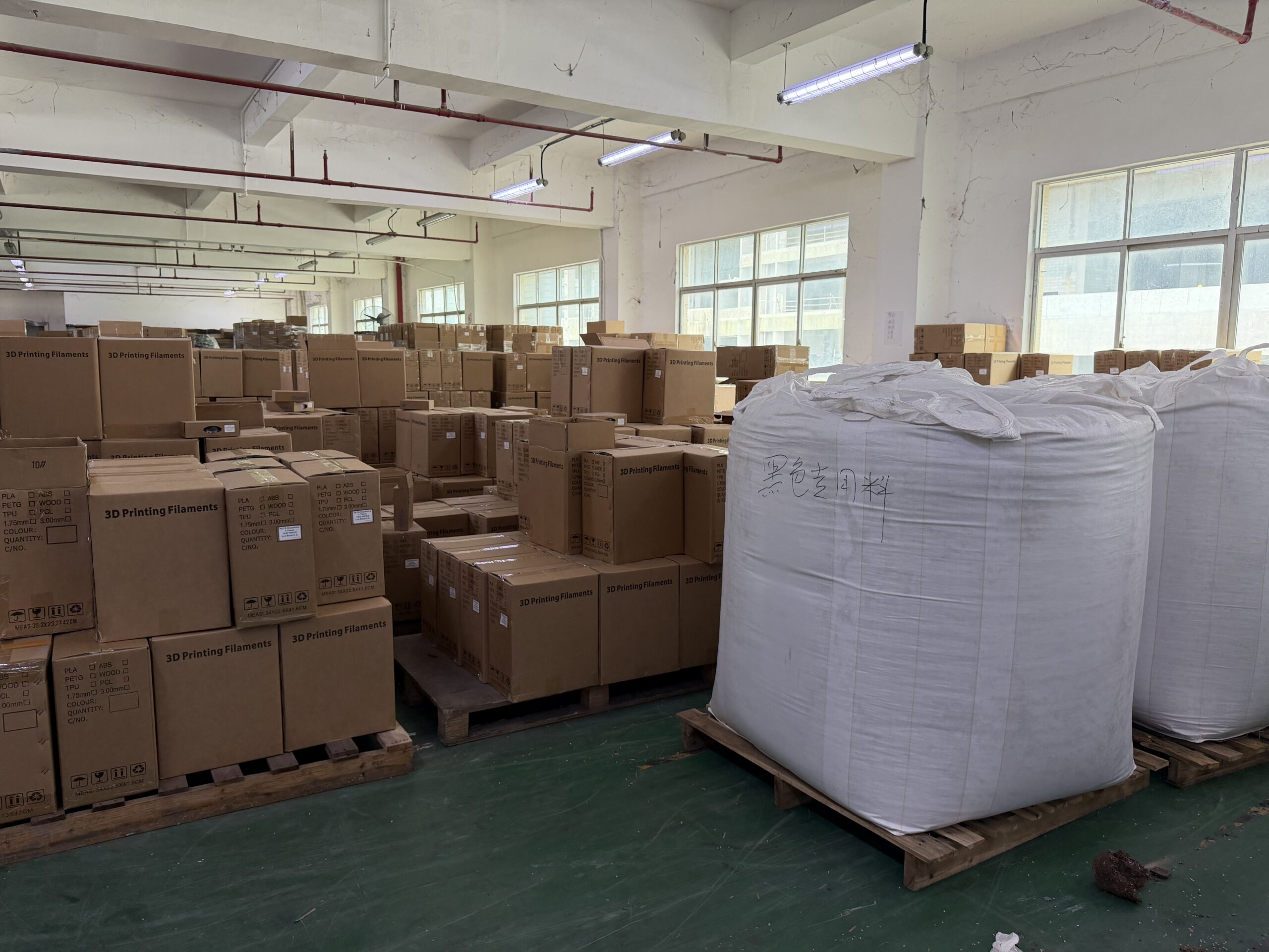 Outer shipping cartons prepared for dispatch.