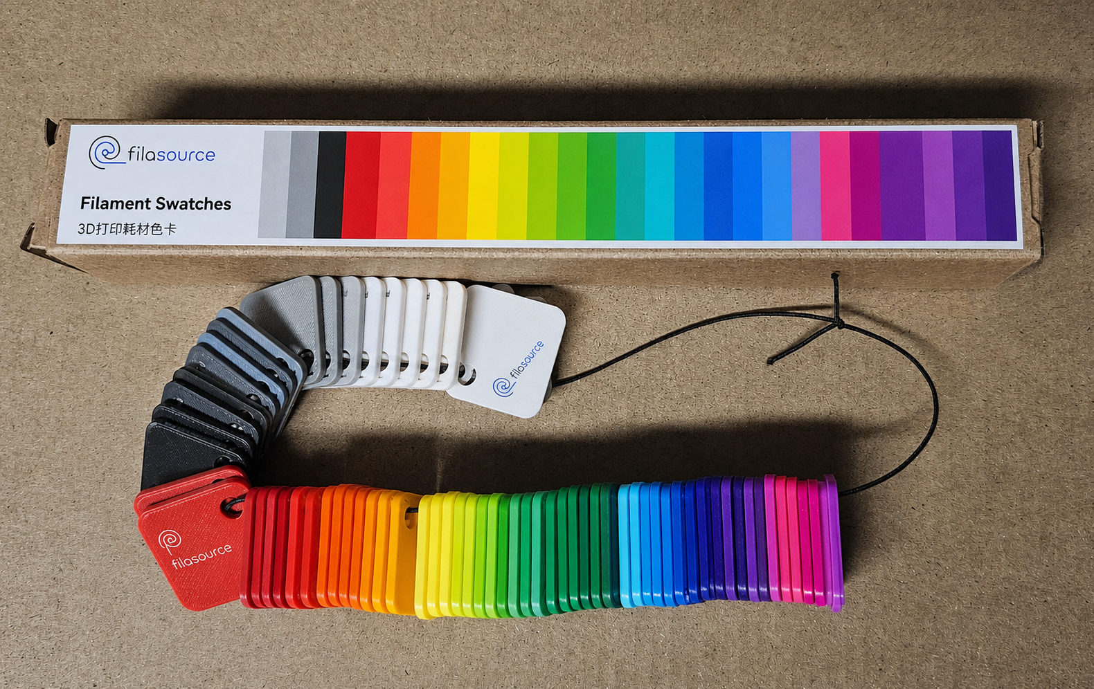 Color samples prepared for a product selection