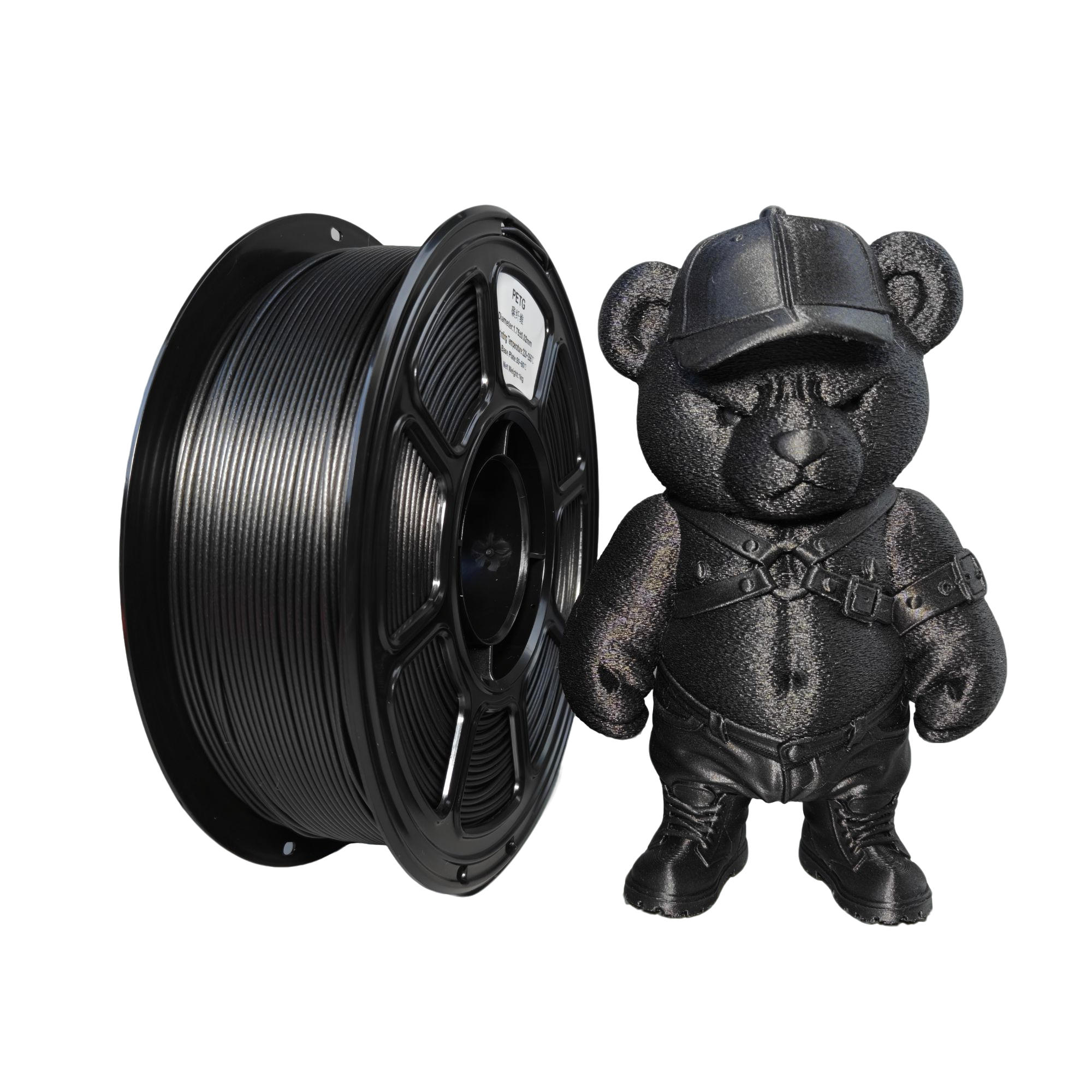 PETG Basic filament spool and printed test sample