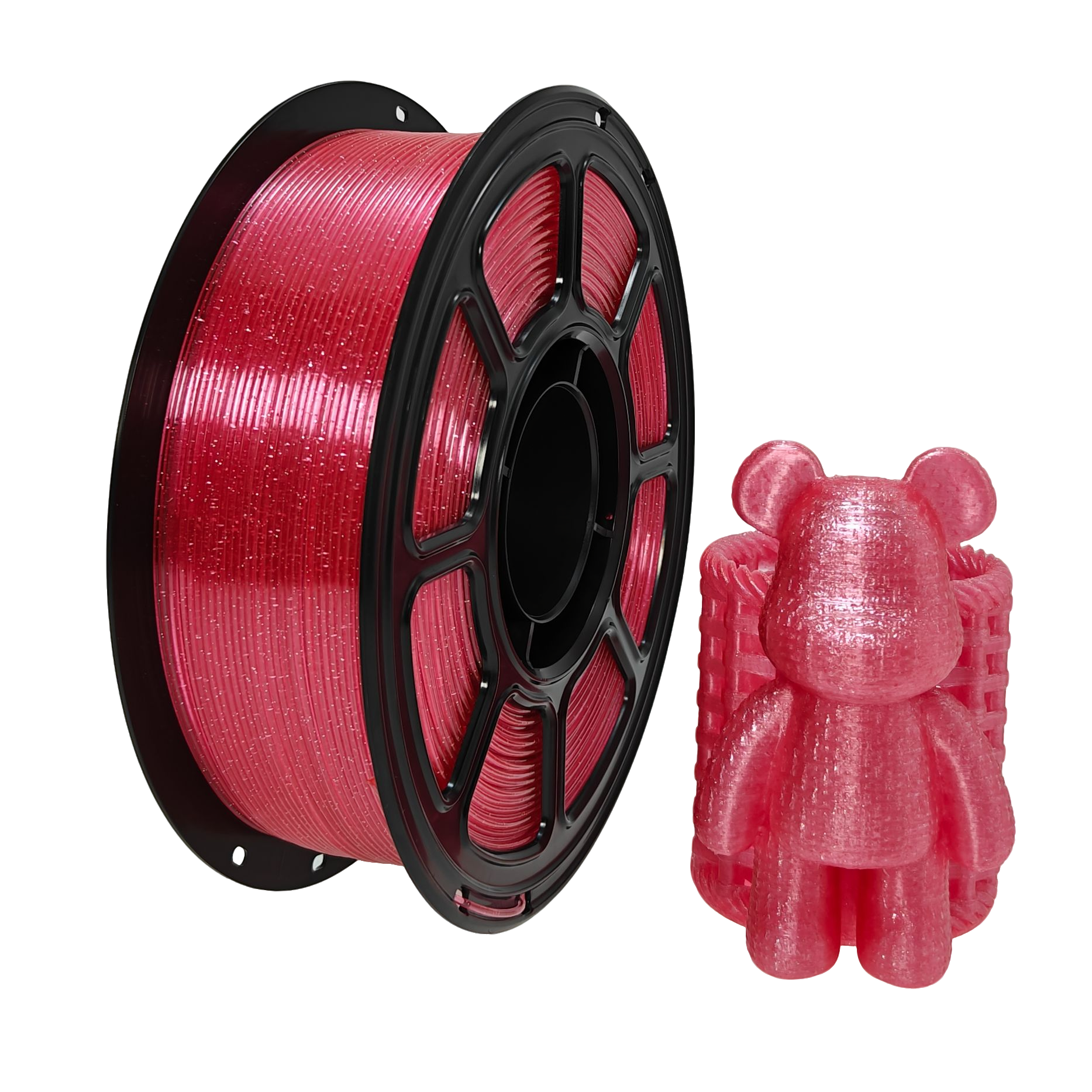 PETG filament spool and printed sample