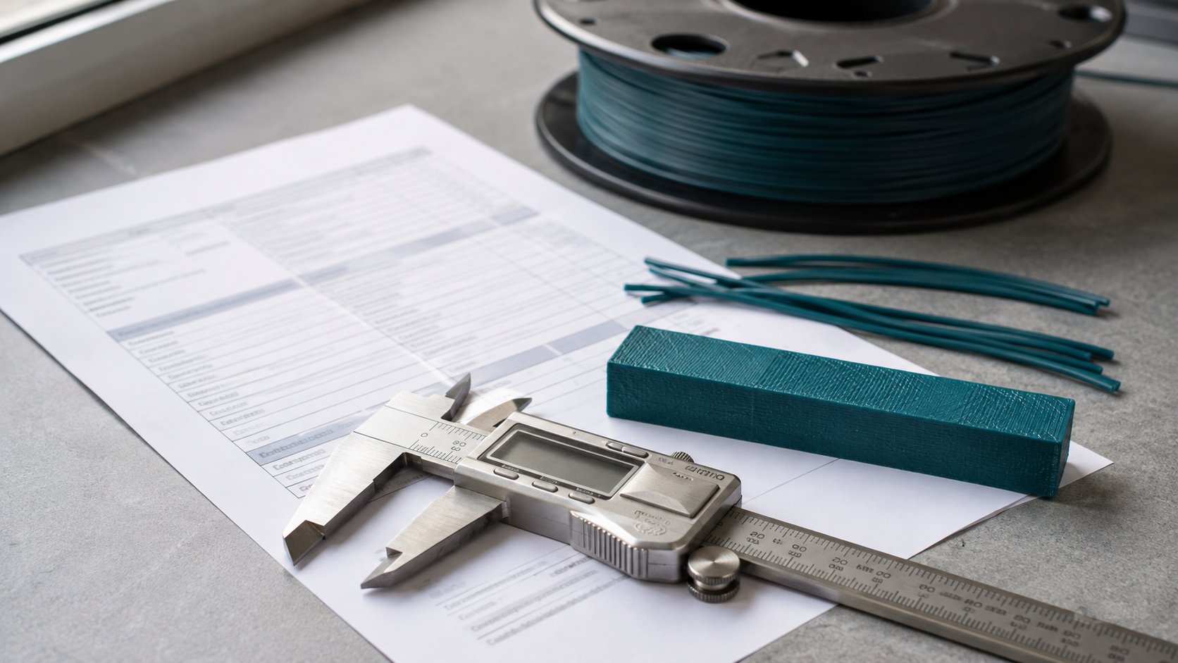 Certificate of analysis for an identified filament batch